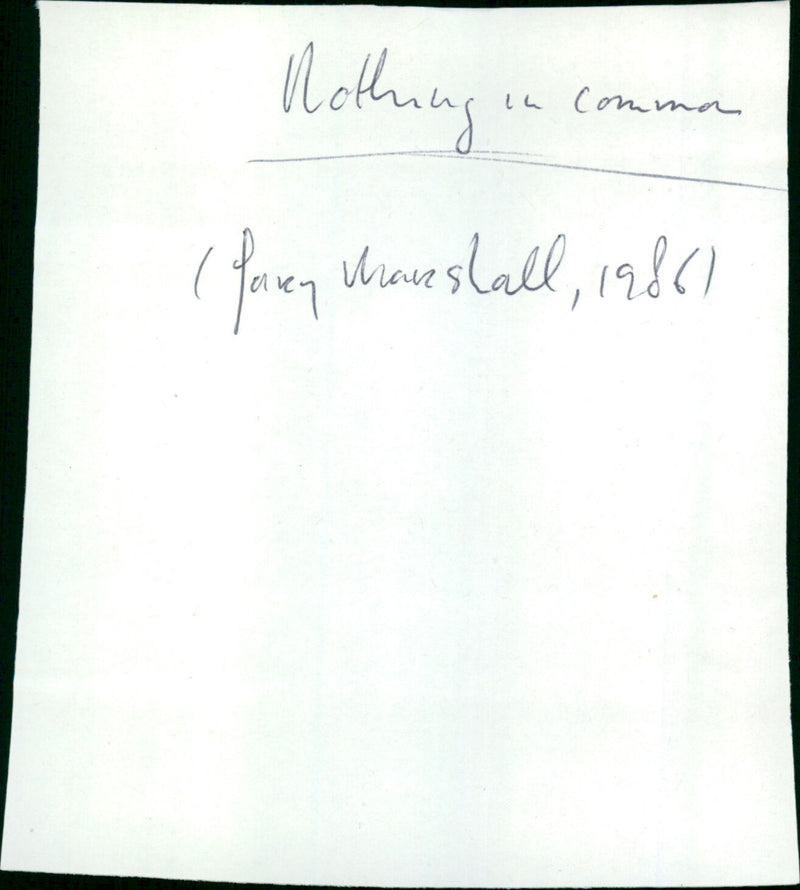 Nothing in Common - Vintage Photograph