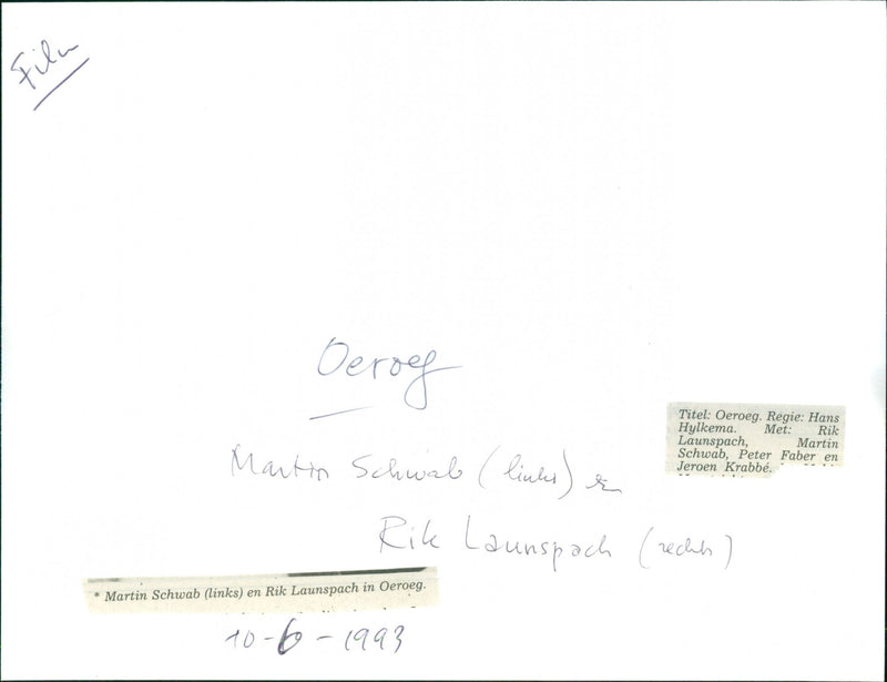 Martin Schwab and Rik Launspach - Oeroeg - Vintage Photograph