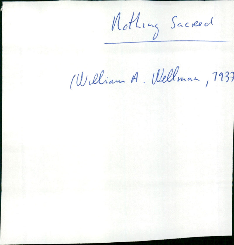 Nothing Sacred - Vintage Photograph