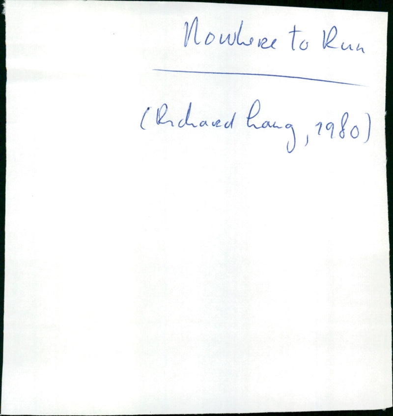 Nowhere to Run - Vintage Photograph