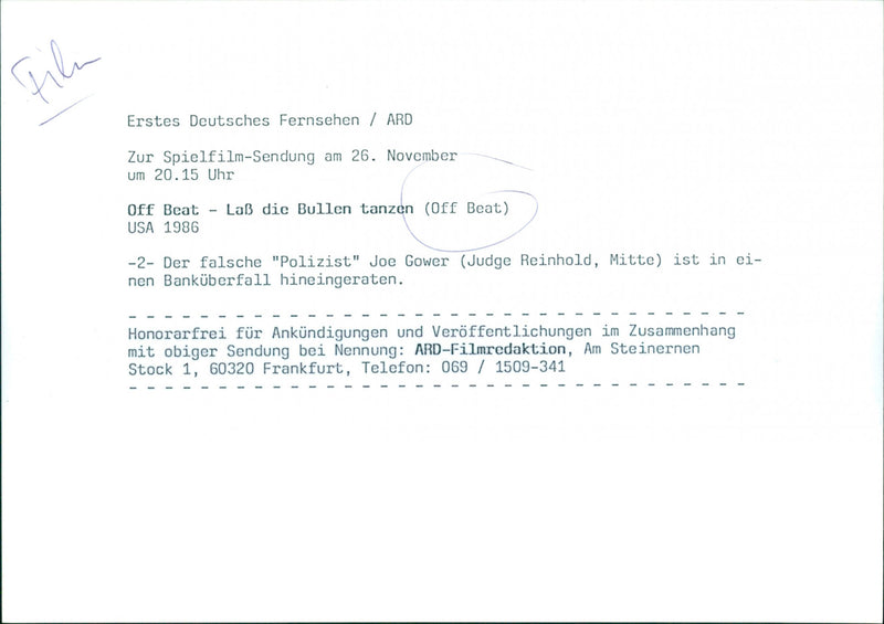 Judge Reinhold - Off Beat - Vintage Photograph