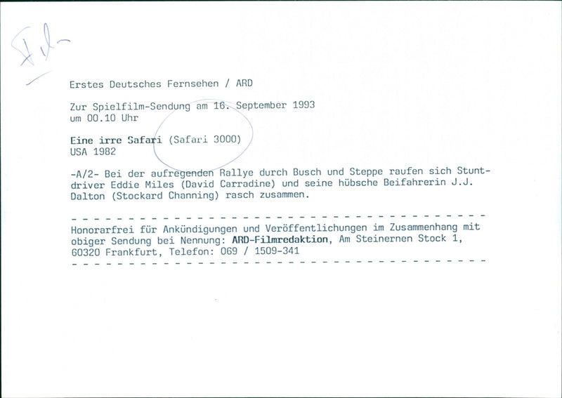 David Carradine and Stockard Channing - Safari 3000 - Vintage Photograph