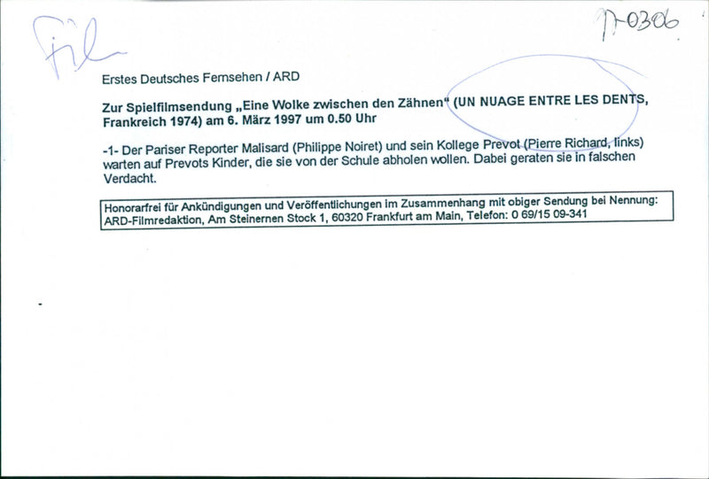 Philippe Noiret and Pierre Richard - Un nuage entre les dents - Vintage Photograph