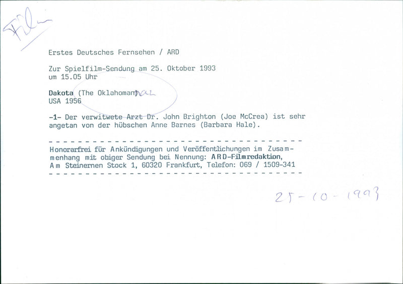 Barbara Hale and Joe McCrea - The Oklahoman - Vintage Photograph