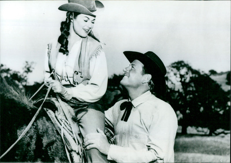 Barbara Hale and Joe McCrea - The Oklahoman - Vintage Photograph
