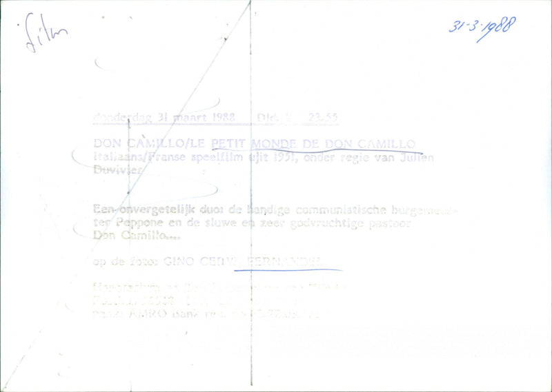 Gino Cervi and Fernandel - Don Camillo/Le Petit Monde de don Camillo - Vintage Photograph