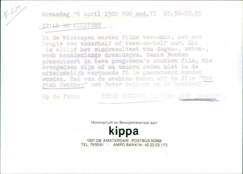 Peter Sellers - The Pink Panther - Vintage Photograph