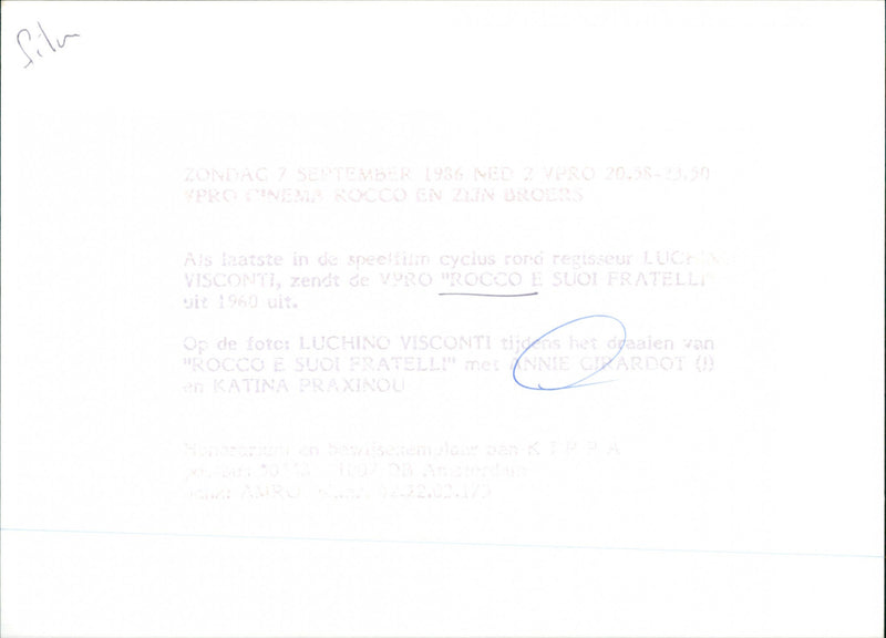 Rocco and His Brothers (Rocco e i suoi fratelli 1960) - Vintage Photograph