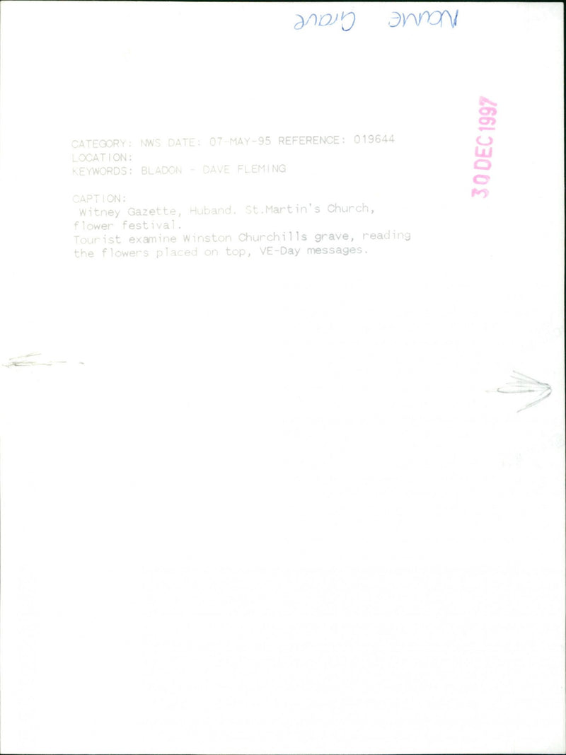 Winston Churchill's grave - Vintage Photograph