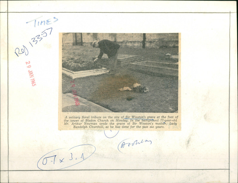 Winston Churchill's grave - Vintage Photograph