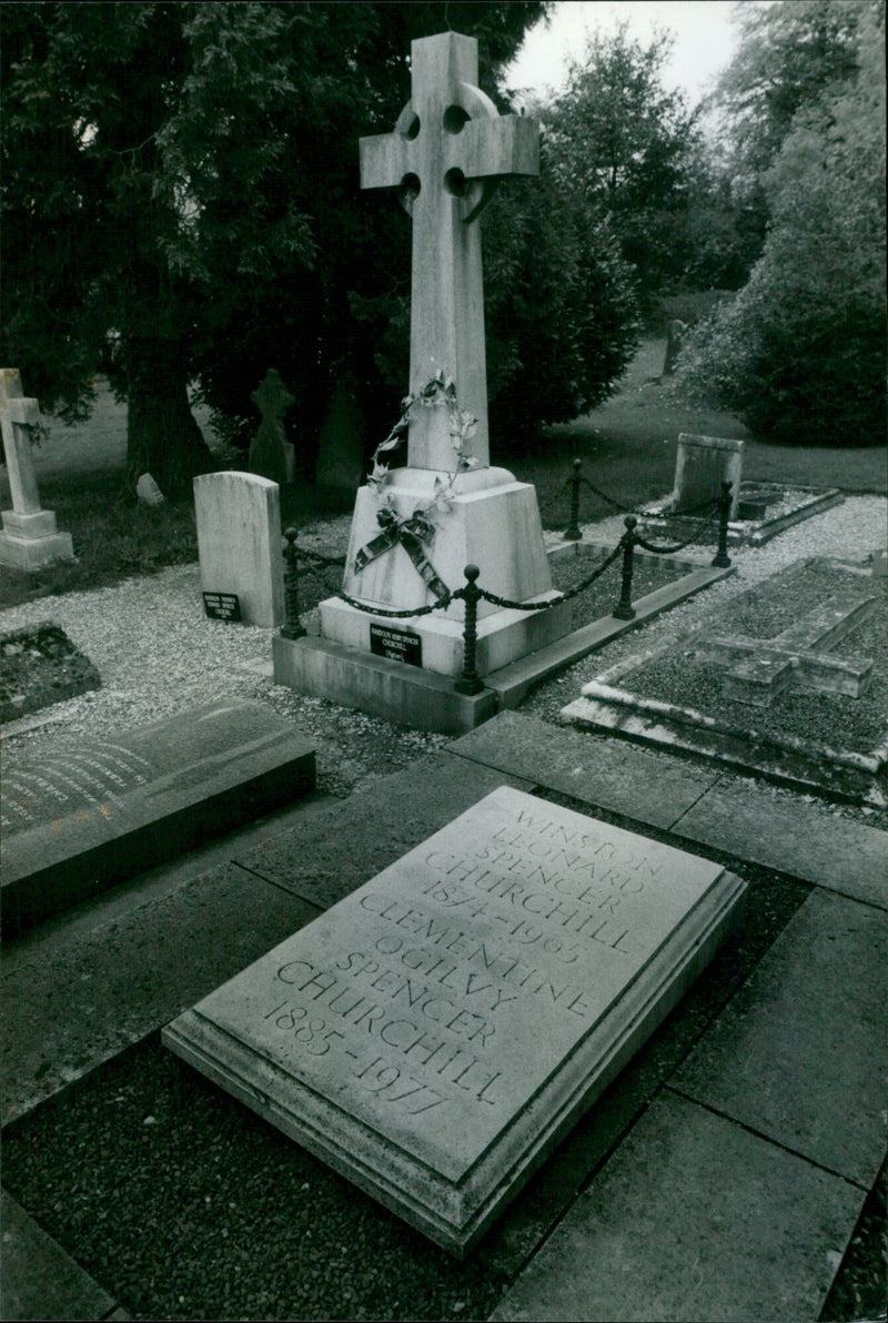 Winston Churchill grave - Vintage Photograph