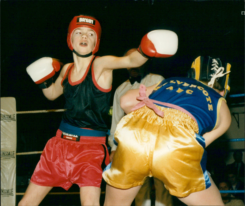 Young boys boxing - Vintage Photograph