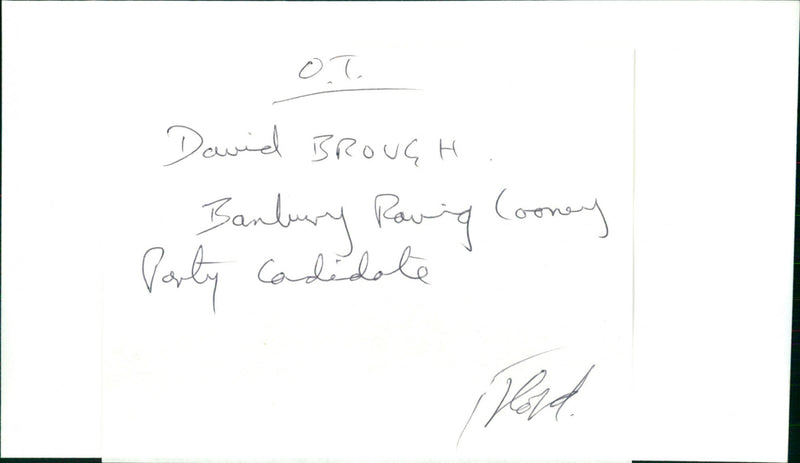 David Brough - Vintage Photograph