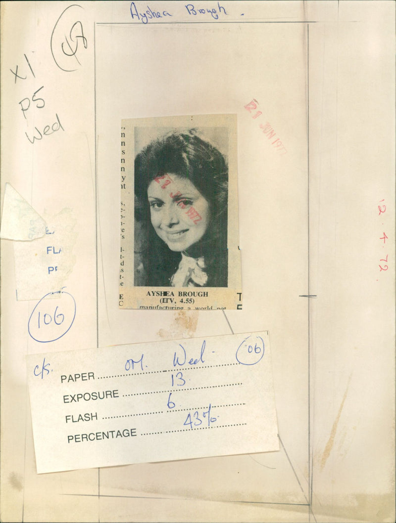 Ayshea Brough - Vintage Photograph