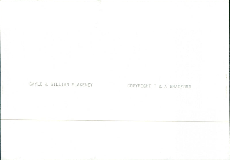 Gayle and Gillian Blakeney - Vintage Photograph