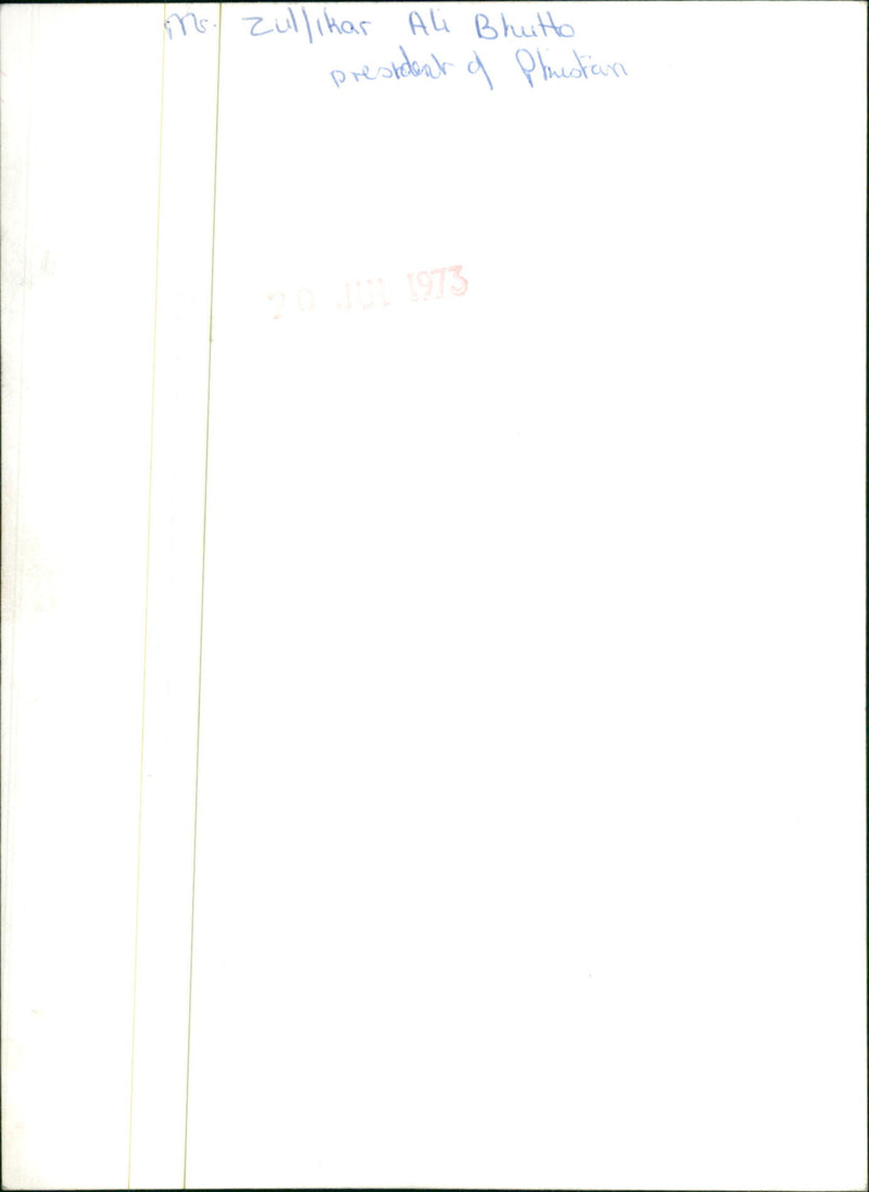 Zulfikar Ali Bhutto - Vintage Photograph