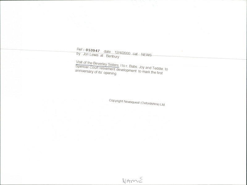 Visit of the Beverley Sisters - Vintage Photograph