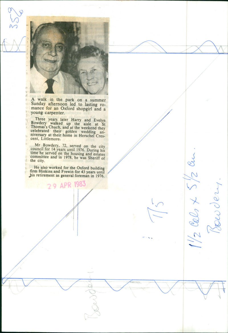 Harry and Evelyn Bowdery - Vintage Photograph