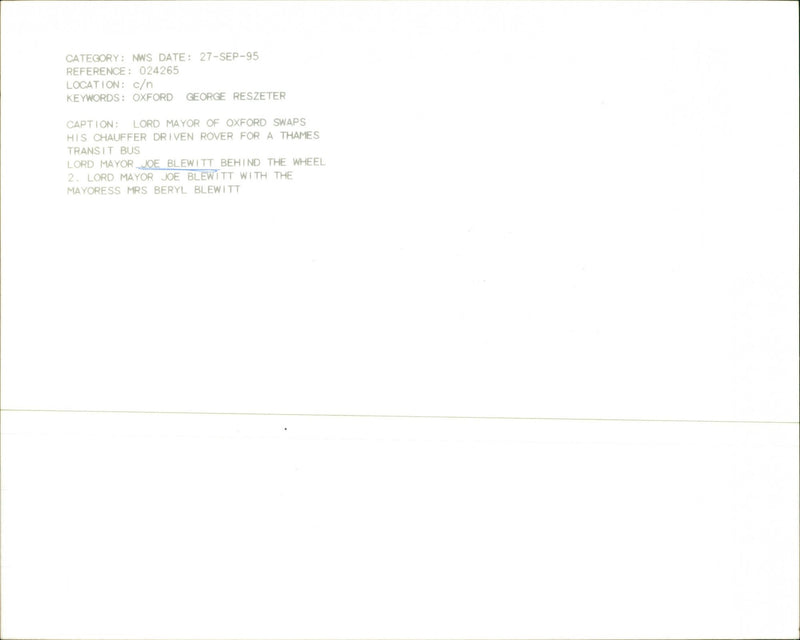 Joe blewitt - Vintage Photograph