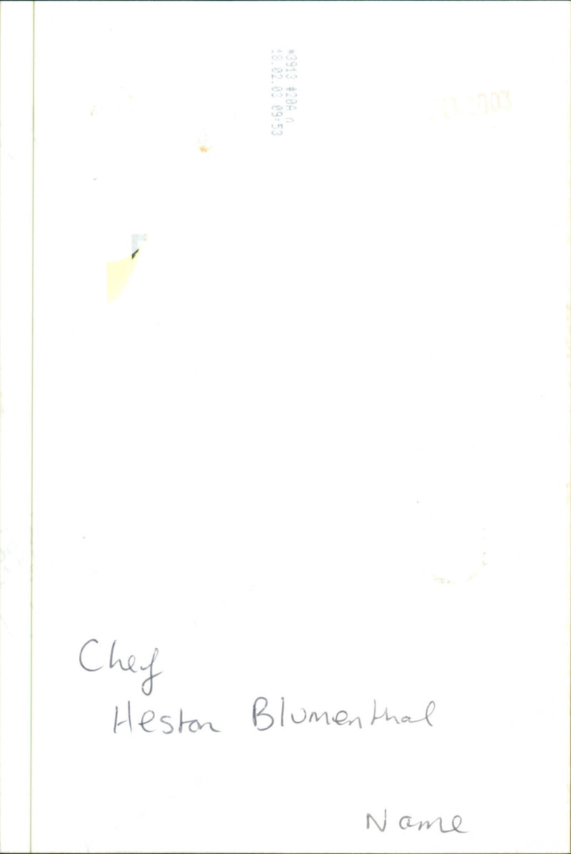 Heston Blumenthal - Vintage Photograph