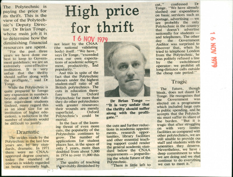 Brian Tonge - Vintage Photograph