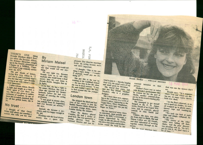 Brenda Blethyn - Vintage Photograph