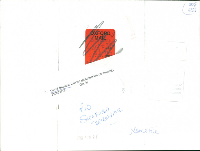 David Blunkett M.P. - Vintage Photograph