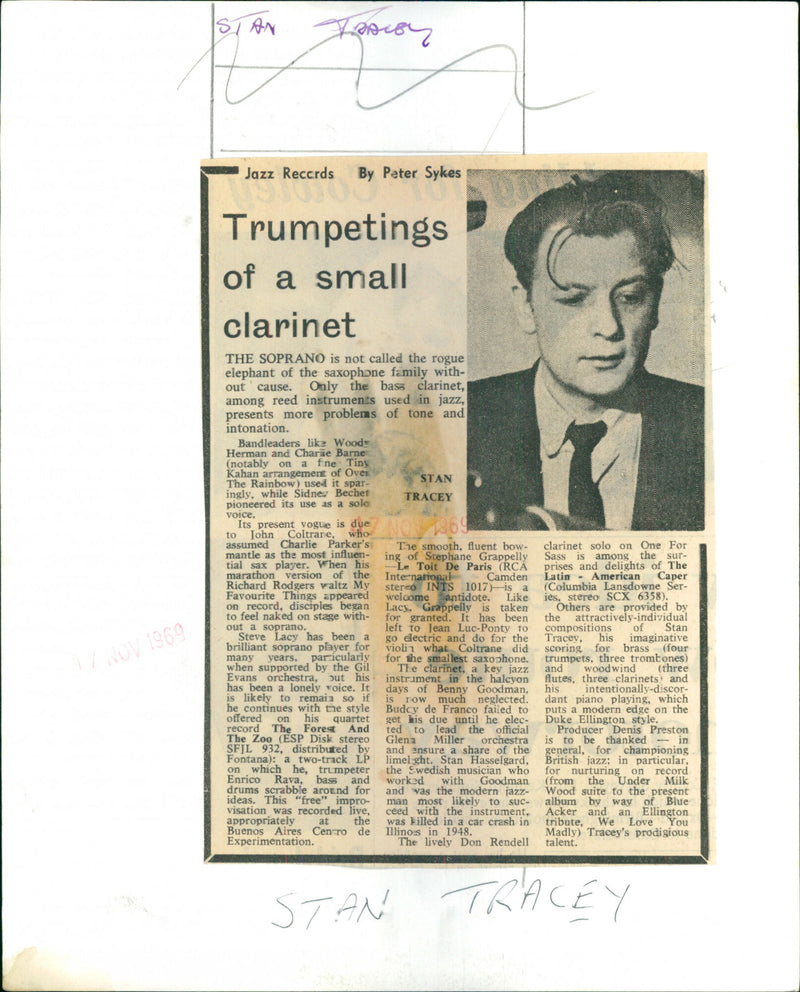 Stan Tracey - Vintage Photograph