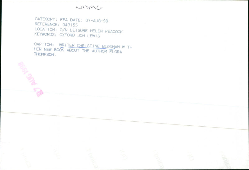 Christine Bloxham - Vintage Photograph