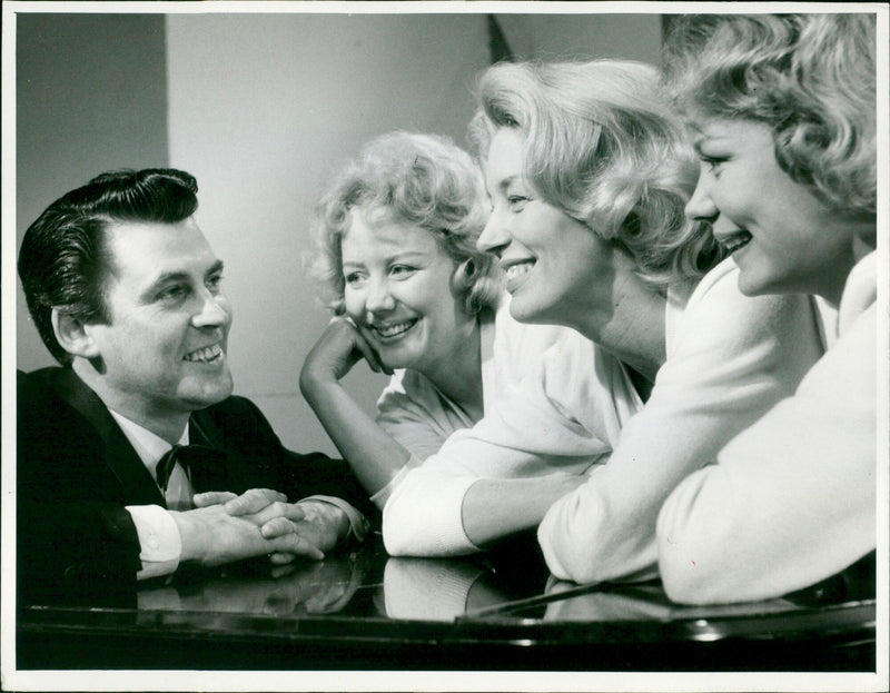 Russ Conway and The Beverley Sisters - Vintage Photograph