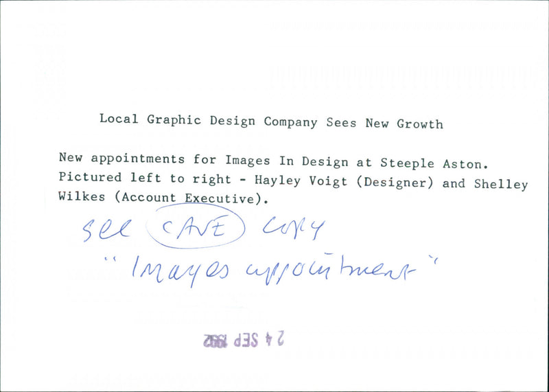 Hayley Voigt and Shelley Wilkes - Vintage Photograph