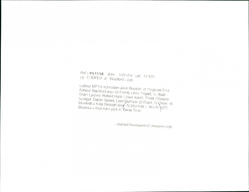 David Blunkett MP - Vintage Photograph