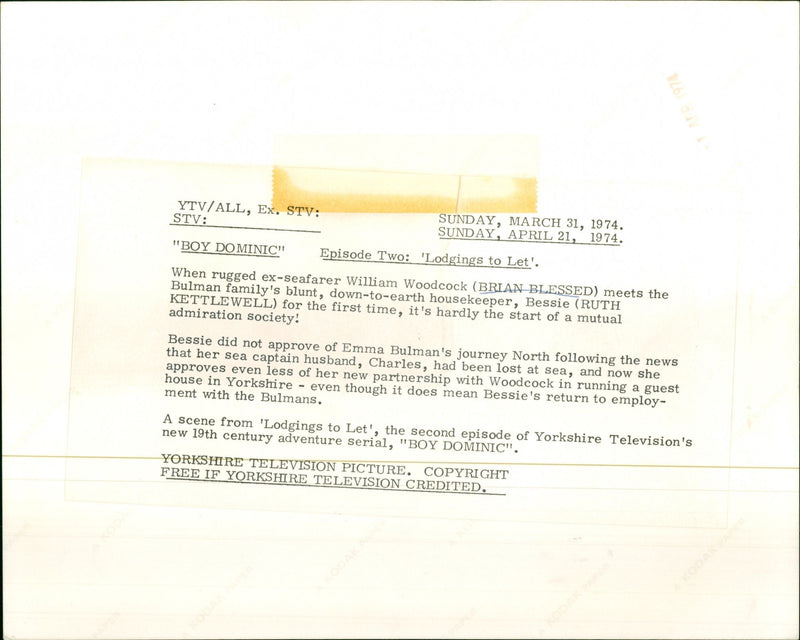 Brian Blessed and Ruth Kettlewell - Vintage Photograph