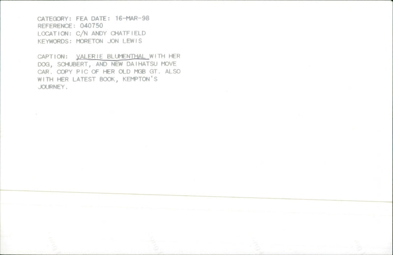 Valerie Blumenthal - Vintage Photograph