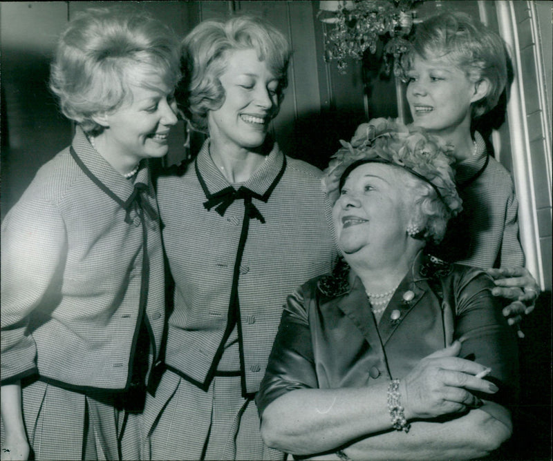 Sophie Tucker Meets the Beverley Sisters - Vintage Photograph