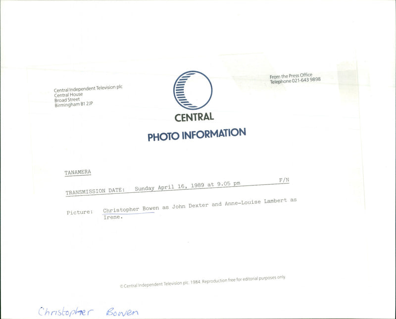 Christopher Bowen and Anne-Louise Lambert in "Tanamera" - Vintage Photograph