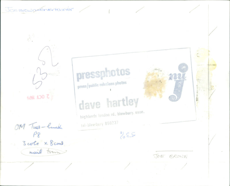 Joe Brown - Vintage Photograph