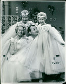 Beverley Sisters with Barrie Edgar - Vintage Photograph