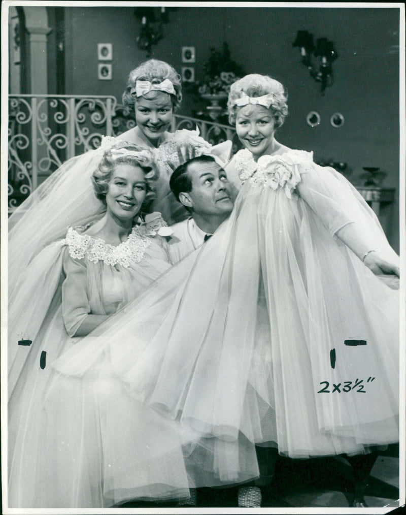 Beverley Sisters with Barrie Edgar - Vintage Photograph