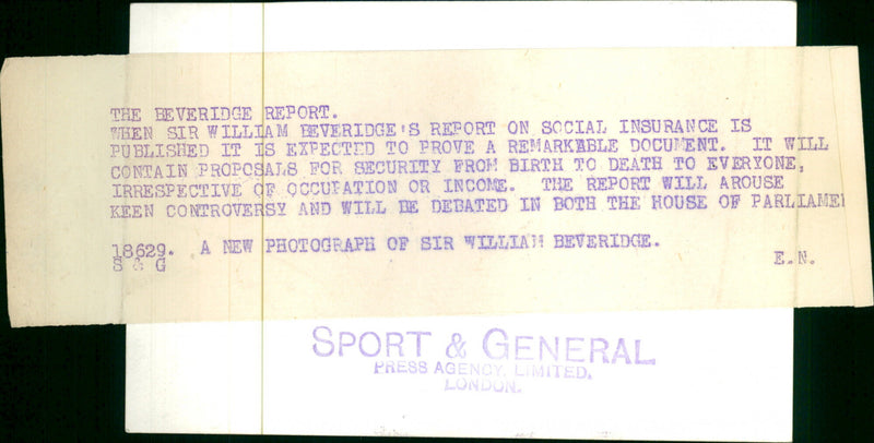 Sir William Beveridge - Vintage Photograph