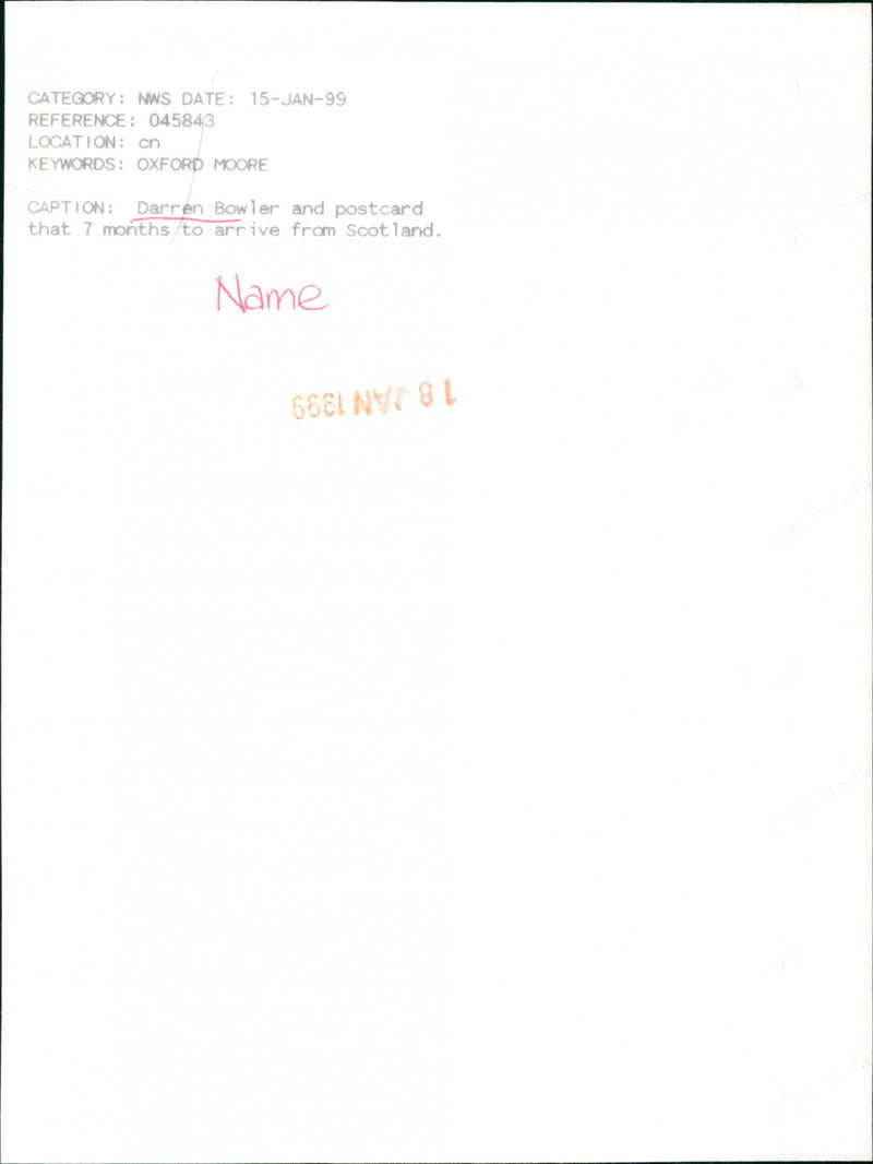 Darren Bowler - Vintage Photograph