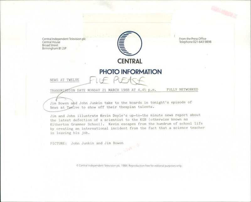 Jim Bowen - Vintage Photograph