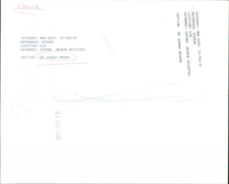 Dr. Joanna Browne - Vintage Photograph