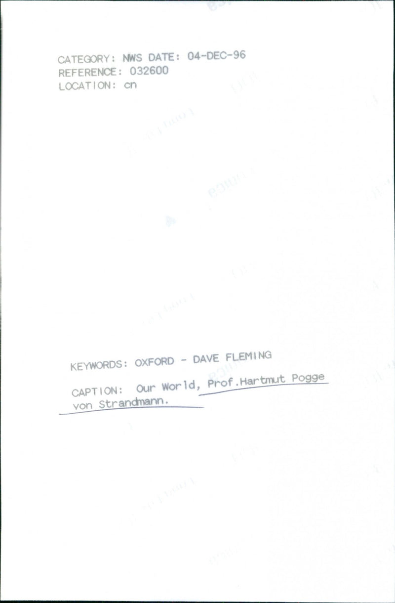 Harmut Pogge von Strandmann - Vintage Photograph