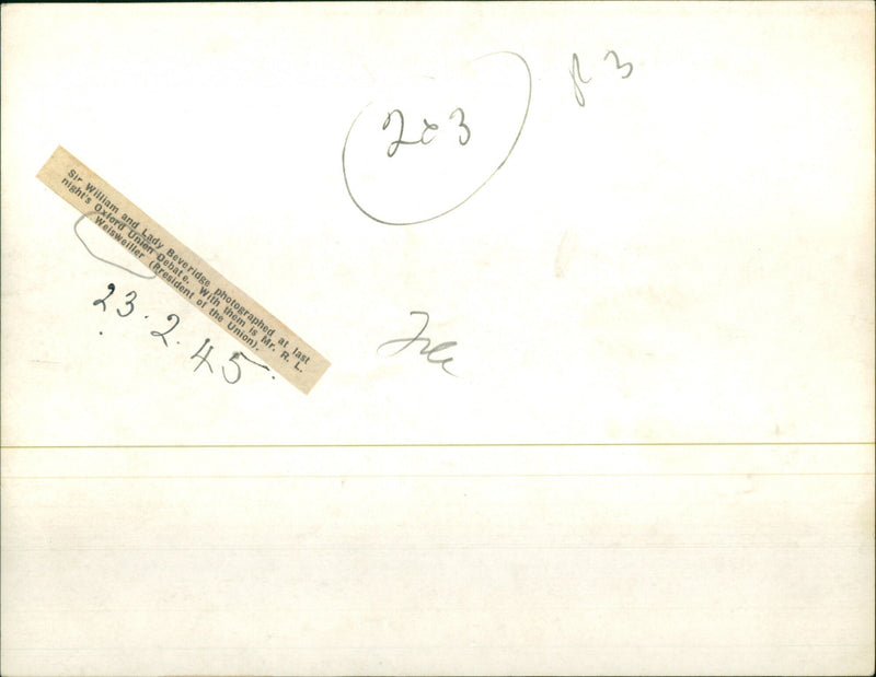 Sir William and Lady Beveridge - Vintage Photograph