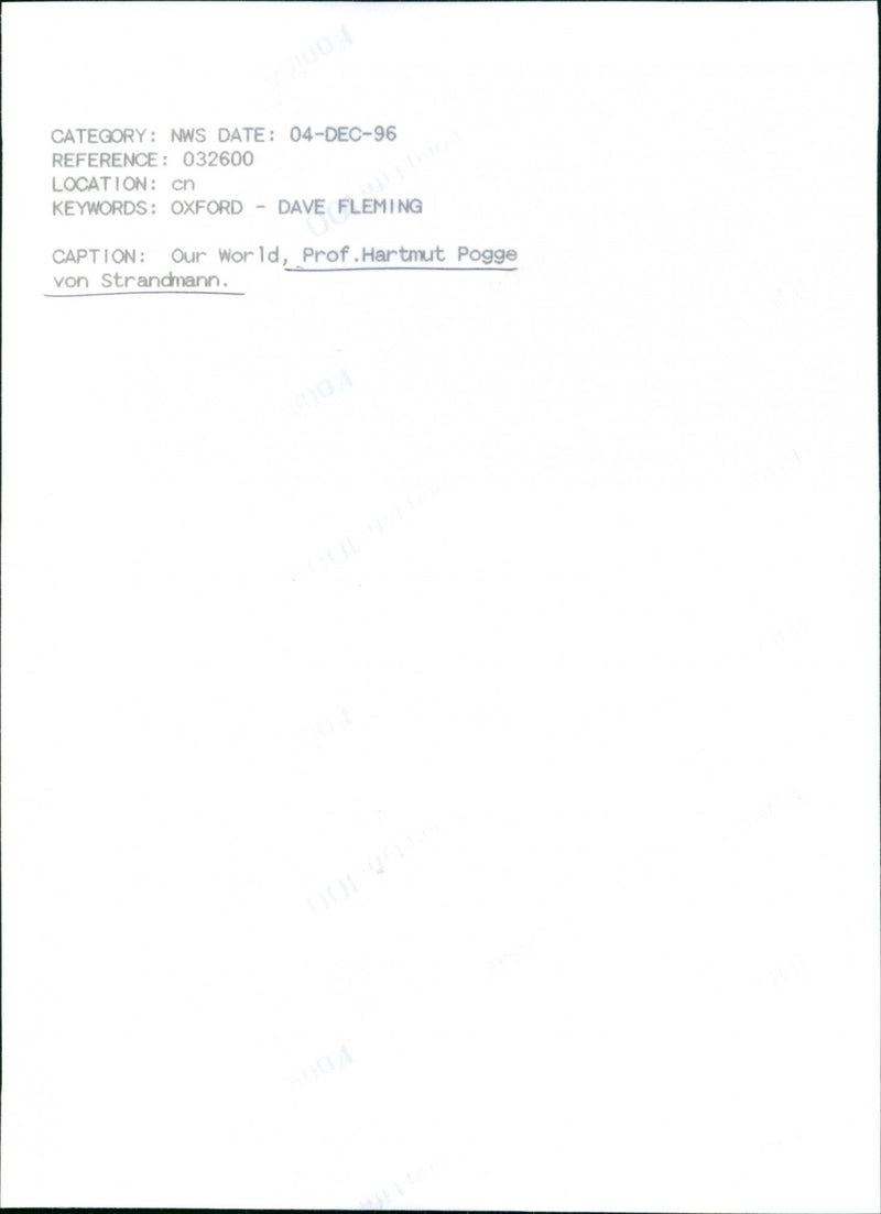 Harmut Pogge von Strandmann - Vintage Photograph