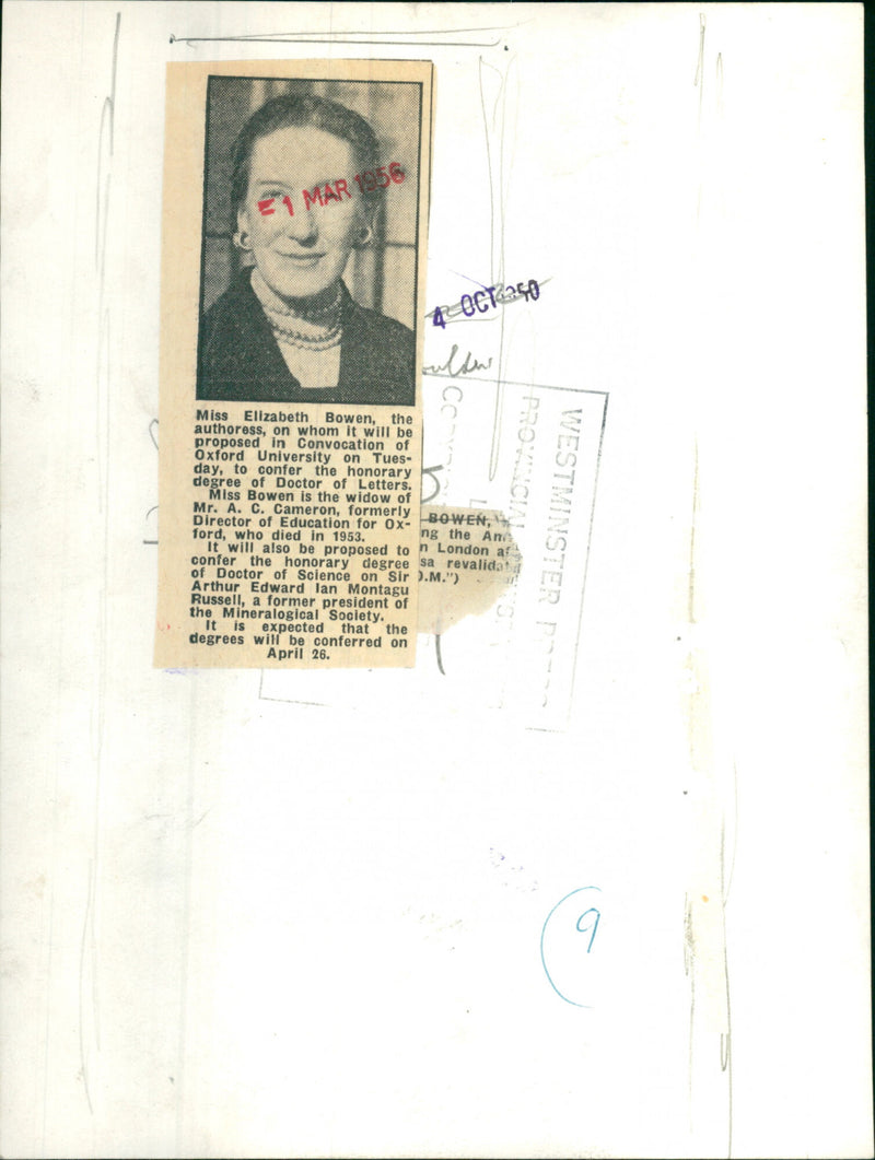 Elizabeth Bowen - Vintage Photograph