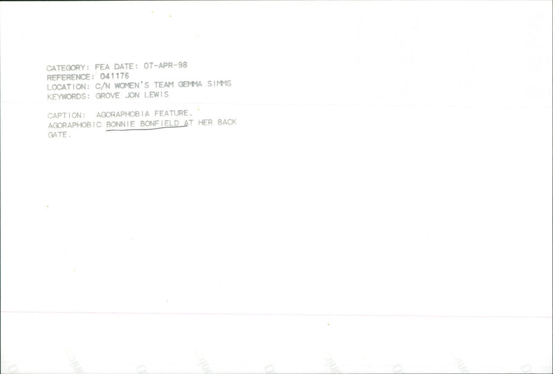 Bonnie Bonfield - Vintage Photograph