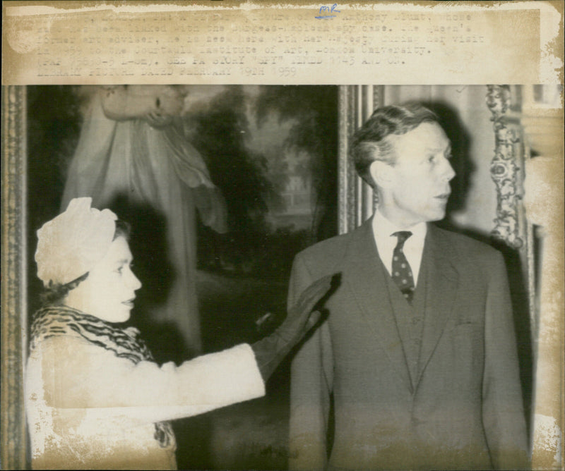 Mr. Anthony Blunt and Queen Elizabeth II - Vintage Photograph