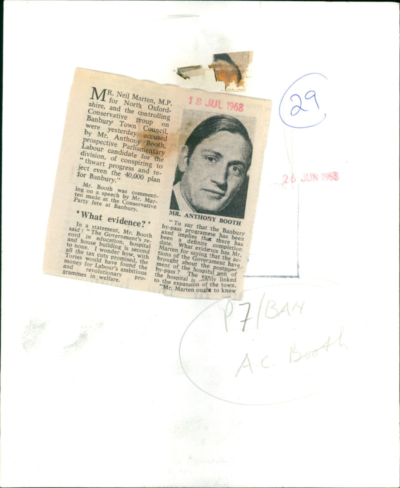 Anthony Booth - Vintage Photograph